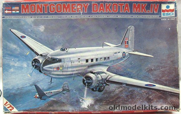 ESCI 1/72 Dakota C-47 Monte - Field Marshal Montgomery's Personal Aircraft / 44th Sq  South Africa / 86th Sq USAF Berlin Airlift 'Camel Caravan to Berlin' / ESK 721 Royal Dutch Air Force Skrydstrup 1972, 9023 plastic model kit